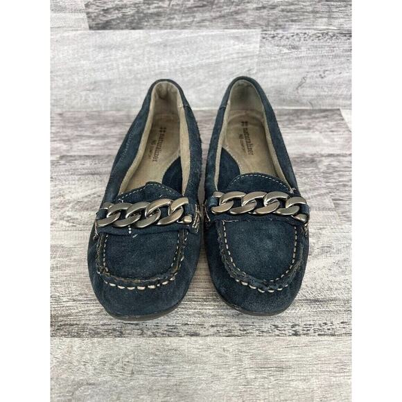 Naturalizer N5 Womens Size 7M Suede Chain Loafers Navy Blue Slip-On Casual Shoes - Picture 2 of 8